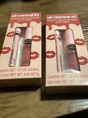 B-Pure Lip Contour Kit Glossy Liquid Lipstick & Lip Liner Set New